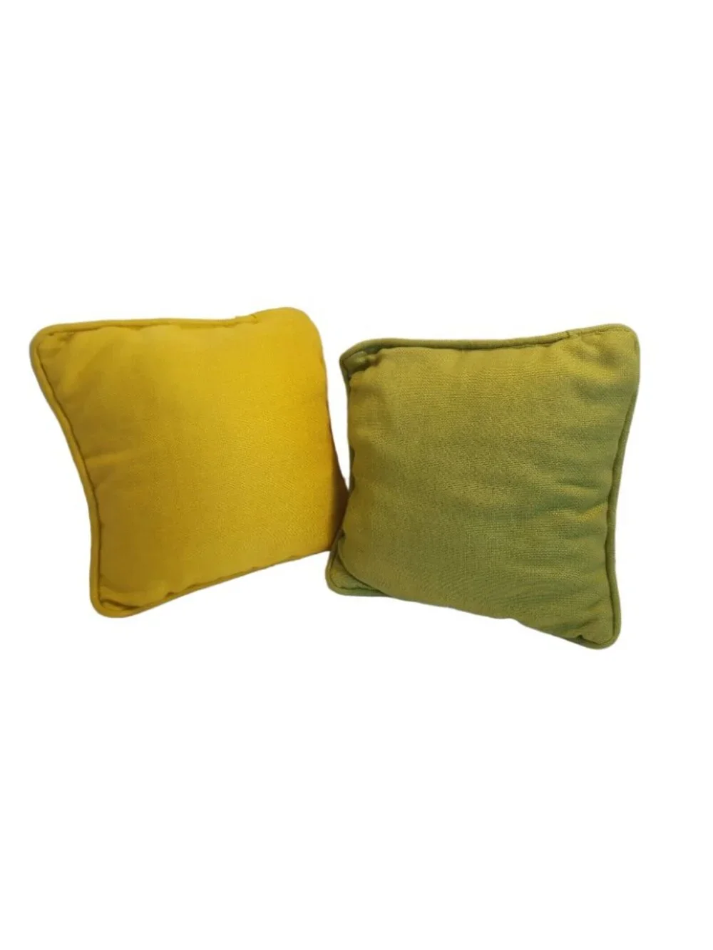 2 Vintage 70s Crewel Embroidered Throw Pillows Floral Avocado Green Harvest Gold